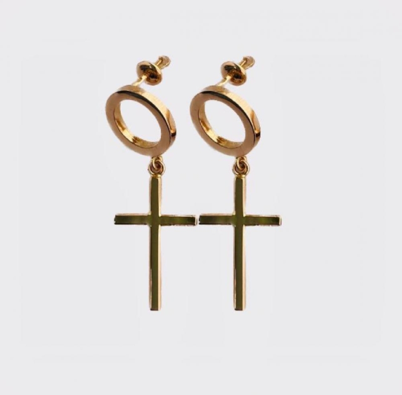 Серьги "Кресты" из золота 585 пробы арт.С419