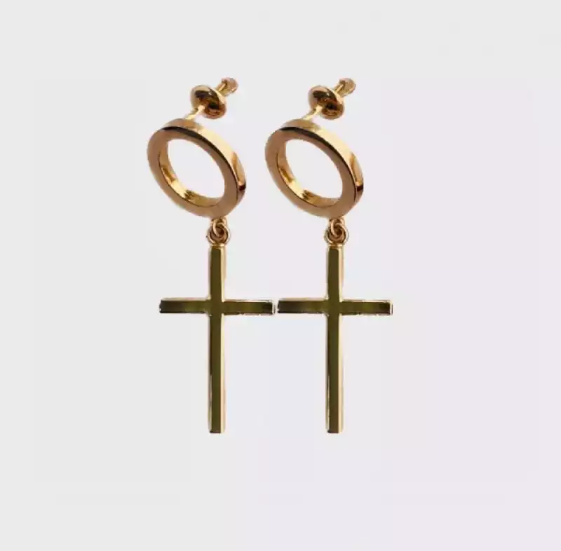 Серьги "Кресты" из золота 585 пробы арт.С419