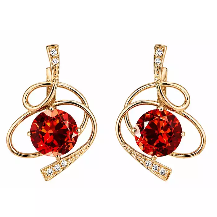 Серьги с фианитами из золота 585 пробы арт.С241