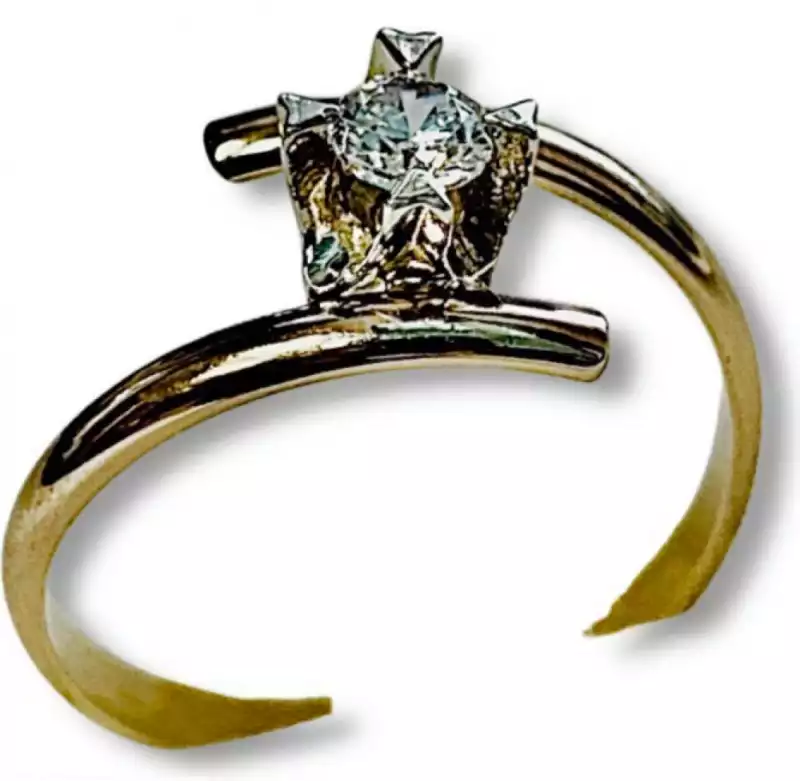 Кольцо с фианитом из золота 585 пробы арт.К504 19,5