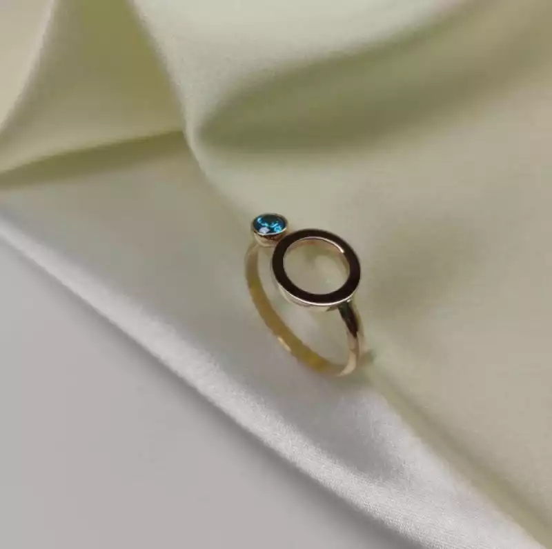 Кольцо с фианитом из золота 585 пробы арт.К507 16,5
