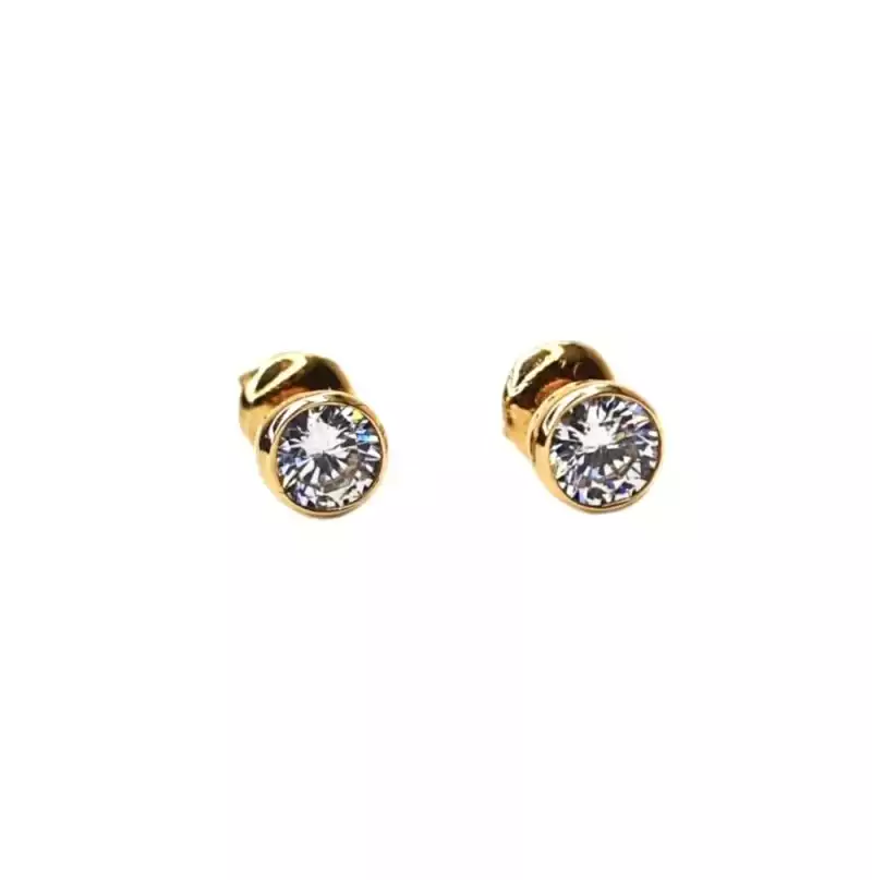 Серьги -гвоздики с фианитами из золота 585 пробы арт.C131