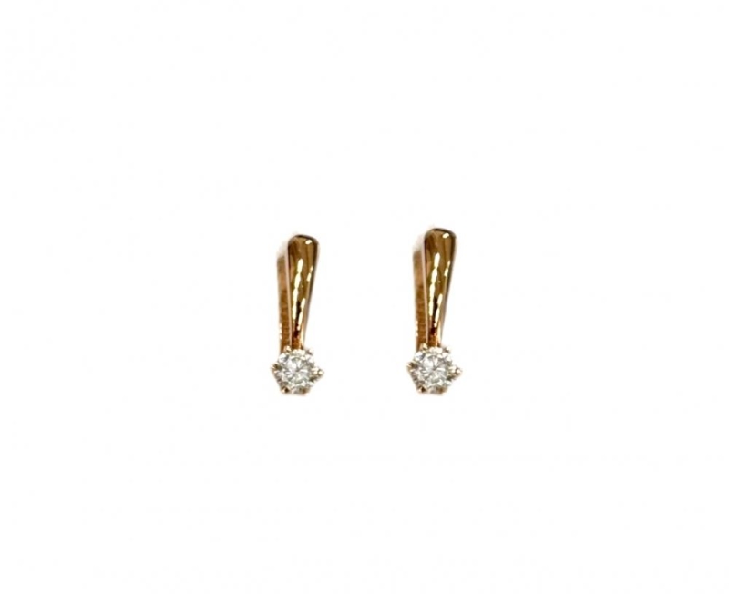 Серьги с фианитами из золота 585 пробы арт.С348