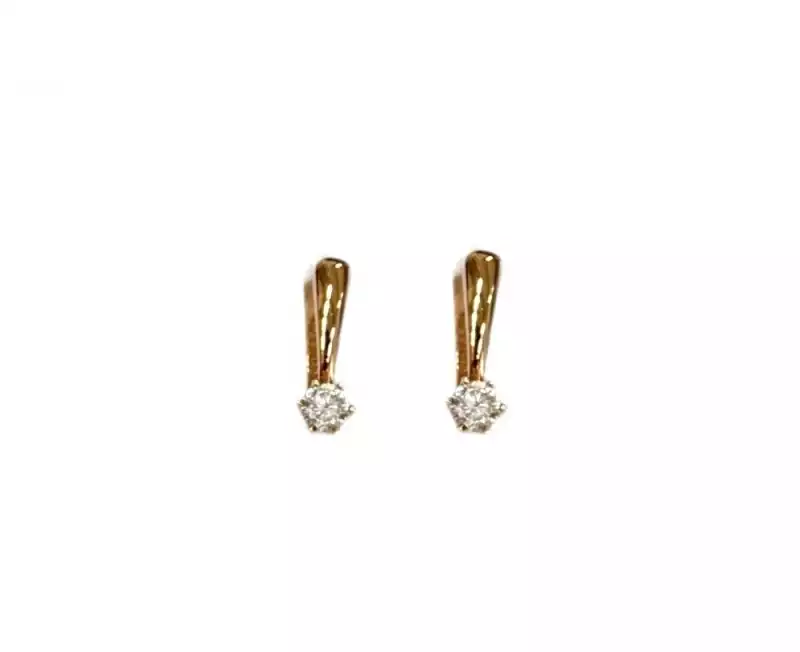 Серьги с фианитами из золота 585 пробы арт.С348