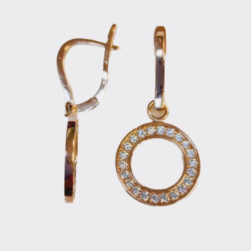 Серьги с фианитами арт.С378