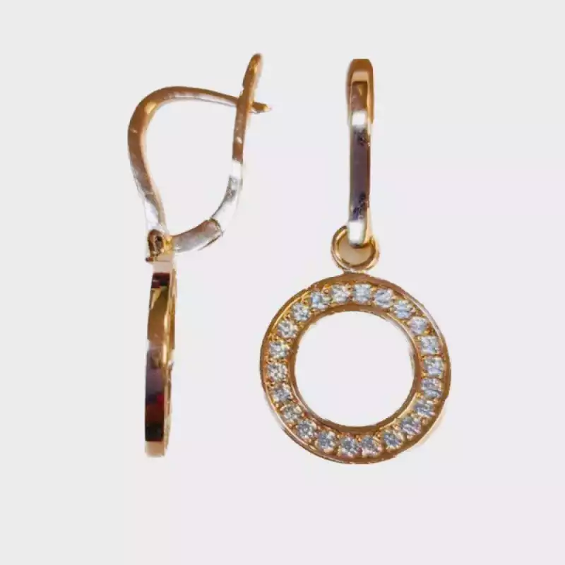 Серьги с фианитами арт.С378