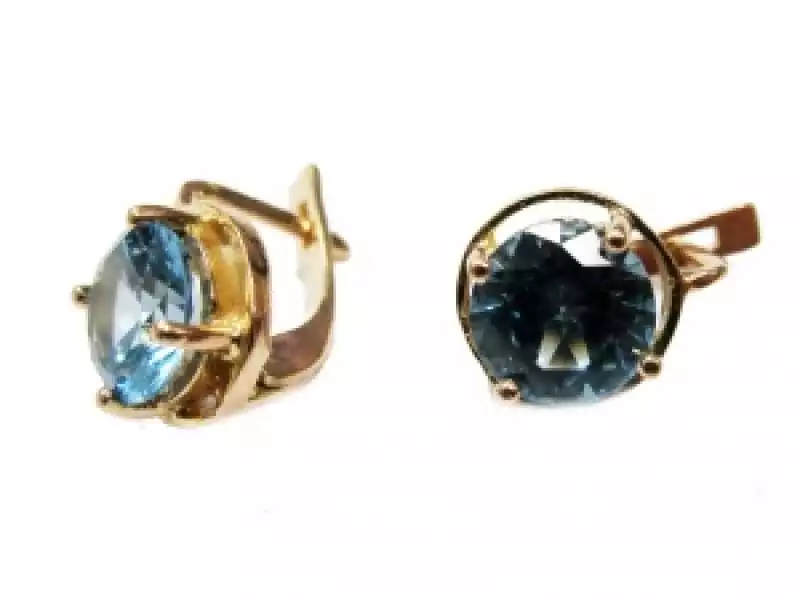 Серьги с фианитами из золота 585 пробы арт.С139