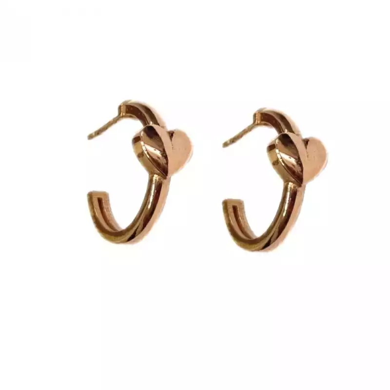 Серьги-гвоздики Сердечки из золота 585 пробы арт.Оп-520
